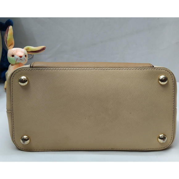 Michael Kors Jet Set Beige Leather Double Handles Tote Shoulder Bag - Picture 6 of 16